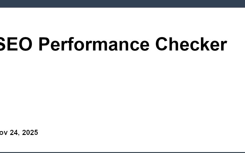 SEO Performance Checker